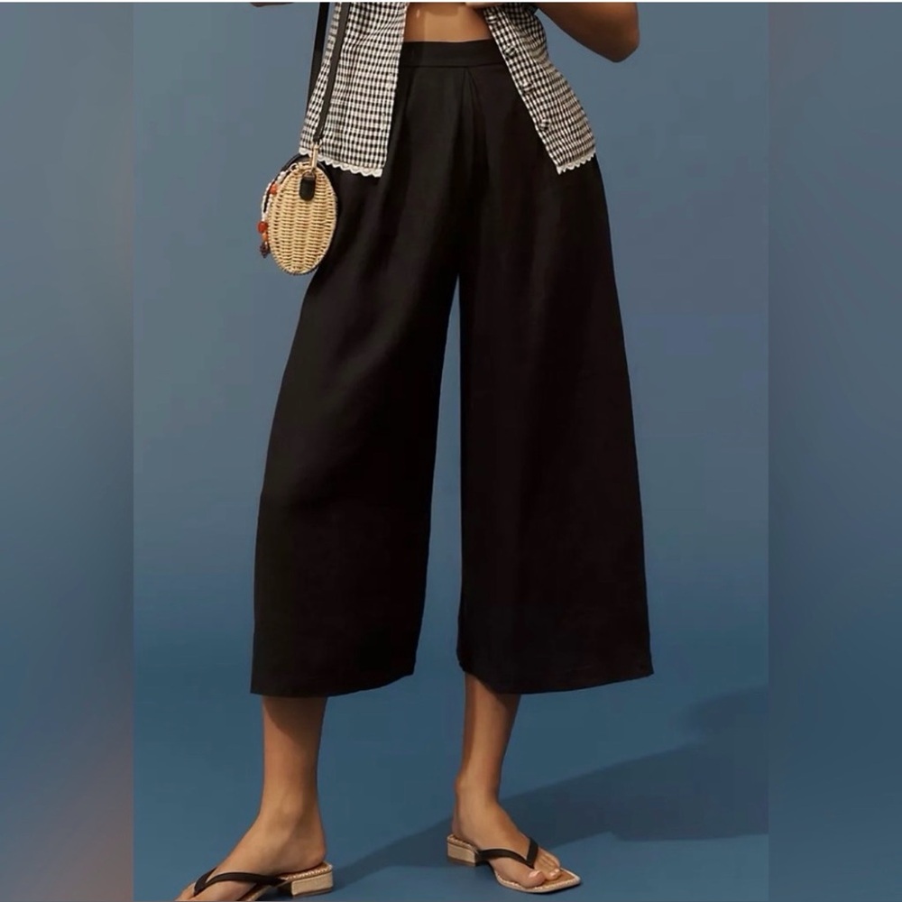 SALE🥳Anthropology Linen Pleated Culotte Trousers🌿
